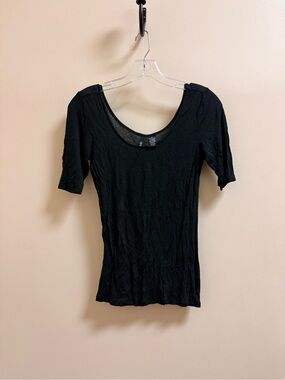 Ultra Flirt Black Scoop Neck Short Sleeve Tee